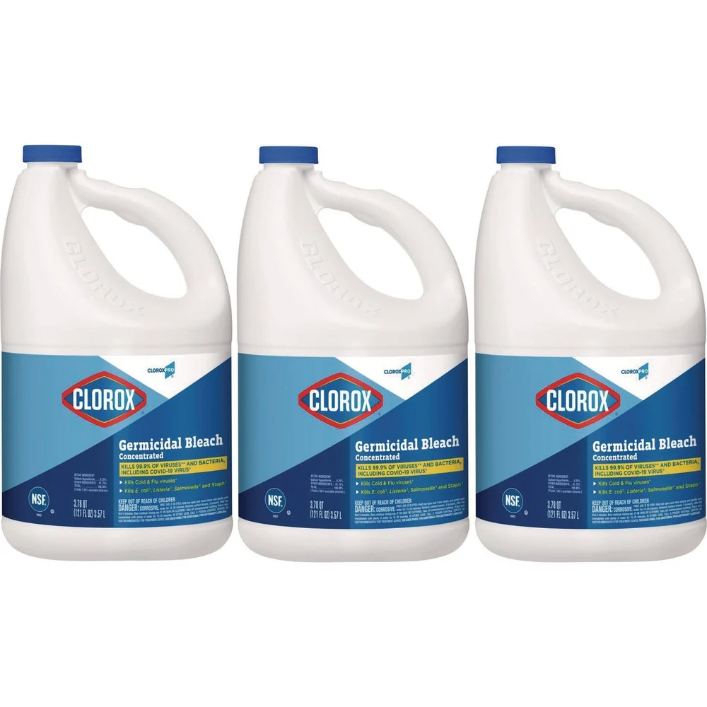 Clorox 121 oz. Bottle Regular Concentrated Germicidal Bleach (3/Carton)