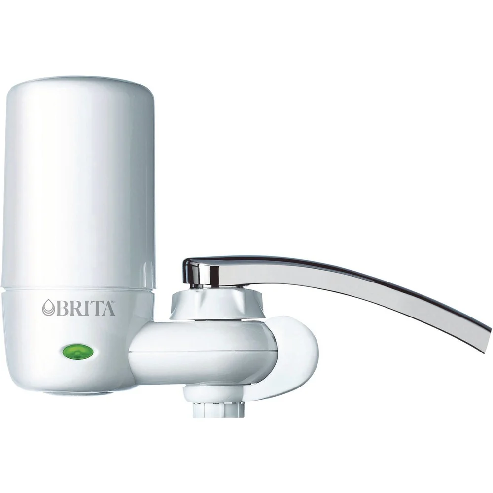 Brita Water Faucet Mount Filtration System with 1 Elite Advanced Replacement Filter - White (4/Carton)