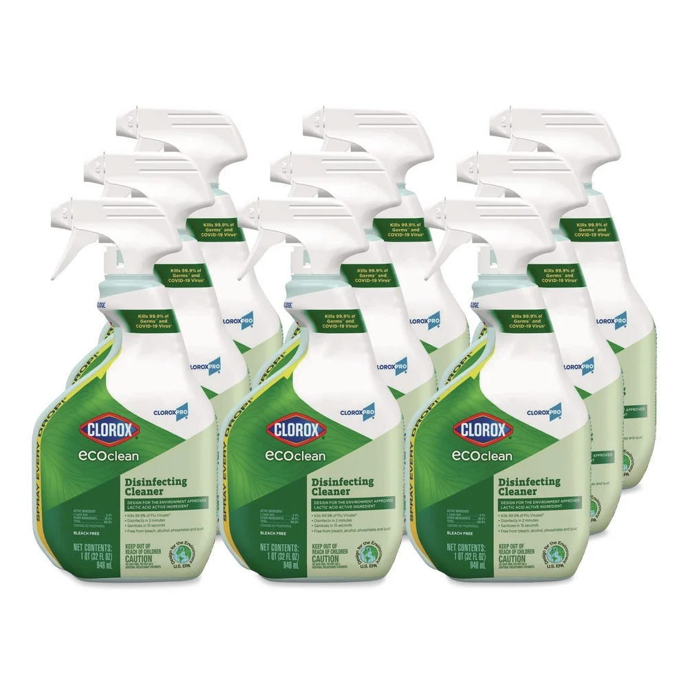 Clorox Clorox Pro EcoClean 32 oz. Spray Bottle Disinfecting Cleaner - Unscented (9/Carton)