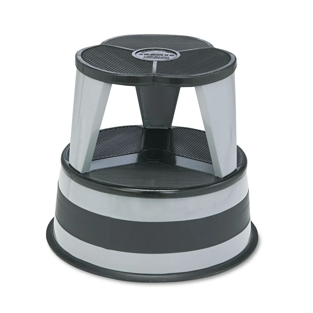 Cramer 100182 16 in. Diameter x 14.25 in. h Kik-Step Steel 2-Step Stool - Slate