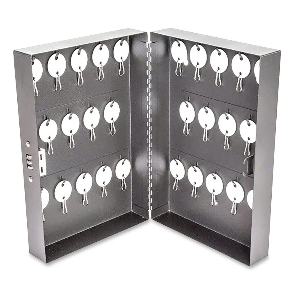 CONTROLTEK 500150 7.75 in. x 3.25 in. x 11.5 in. 28-Key Combination Lockable Key Cabinet - Gray