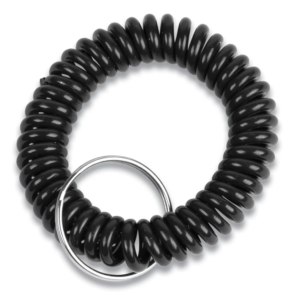 CONTROLTEK 565121 Wrist Key Coil Key Organizers - Black (12/Pack)