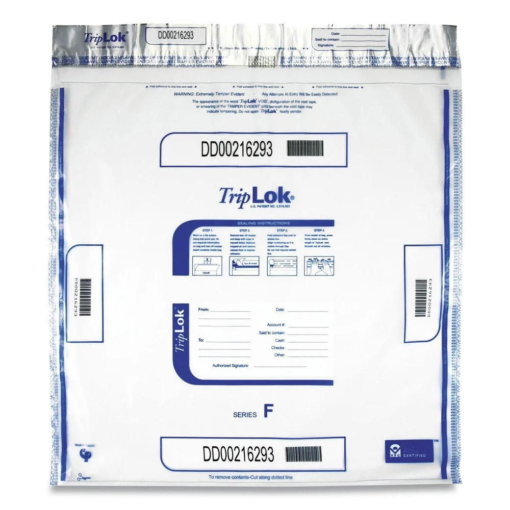 TripLOK 20 in. x 20 in. Plastic Deposit Bag - Clear (250/Carton)