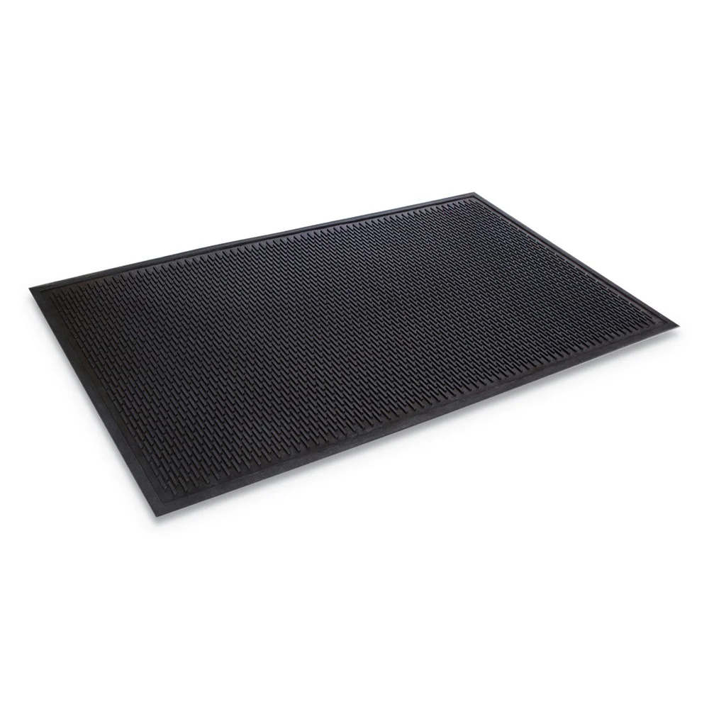 Crown Crown-Tred 43.75 x 66.75 Indoor/Outdoor Rubber Scraper Mat - Black