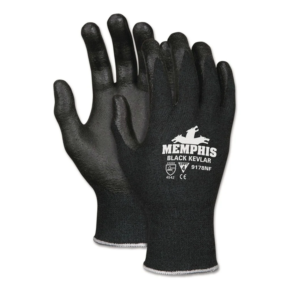 MCR Safety 9178NF Kevlar/Nitrile Foam Gloves - Black/Large (1-Pair)