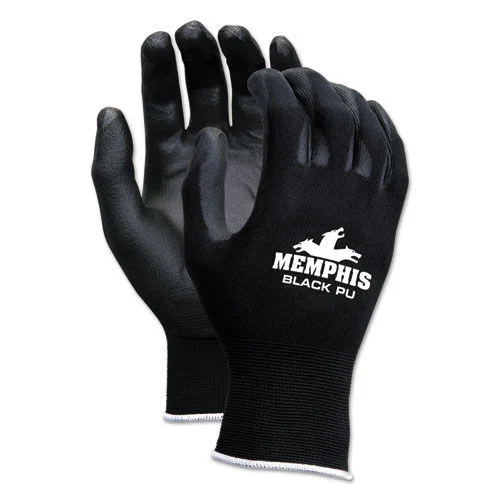 MCR Safety Economy PU Coated Work Gloves - X-Large, Black (1-Dozen)
