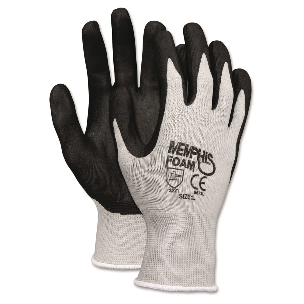 MCR Safety Economy Foam Nitrile Gloves - X-Large Gray/Black (1-Dozen)