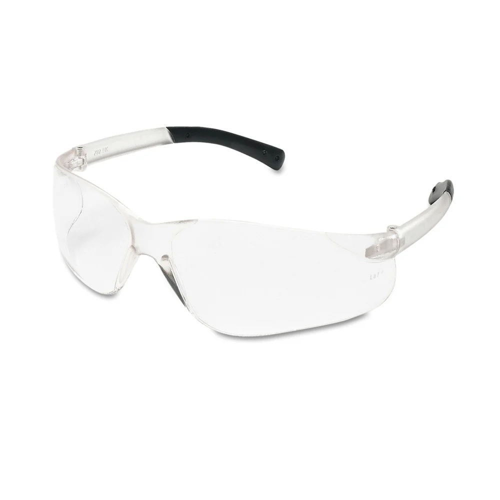 MCR Safety BearKat Wraparound Safety Glasses - Black Frame/Clear Lens (12/Box)