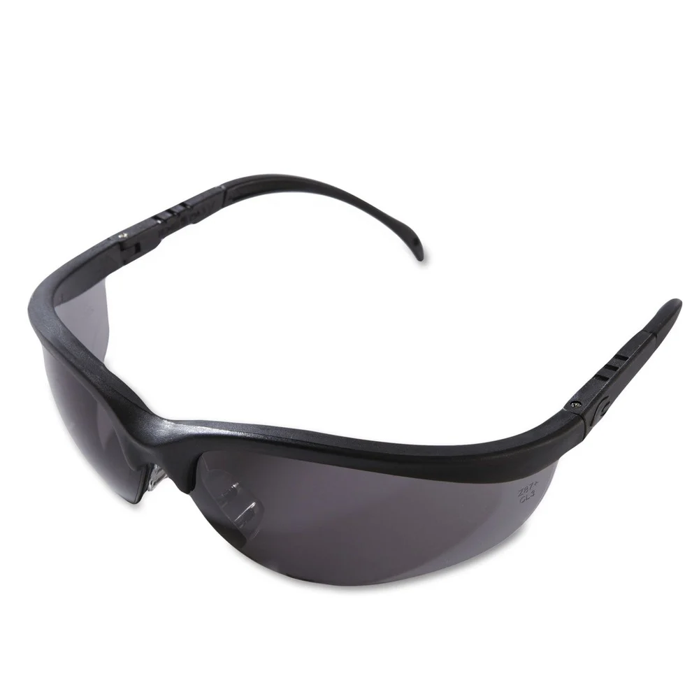 MCR Safety Klondike Safety Glasses - Matte Black Frame Gray Lens (12/Box)