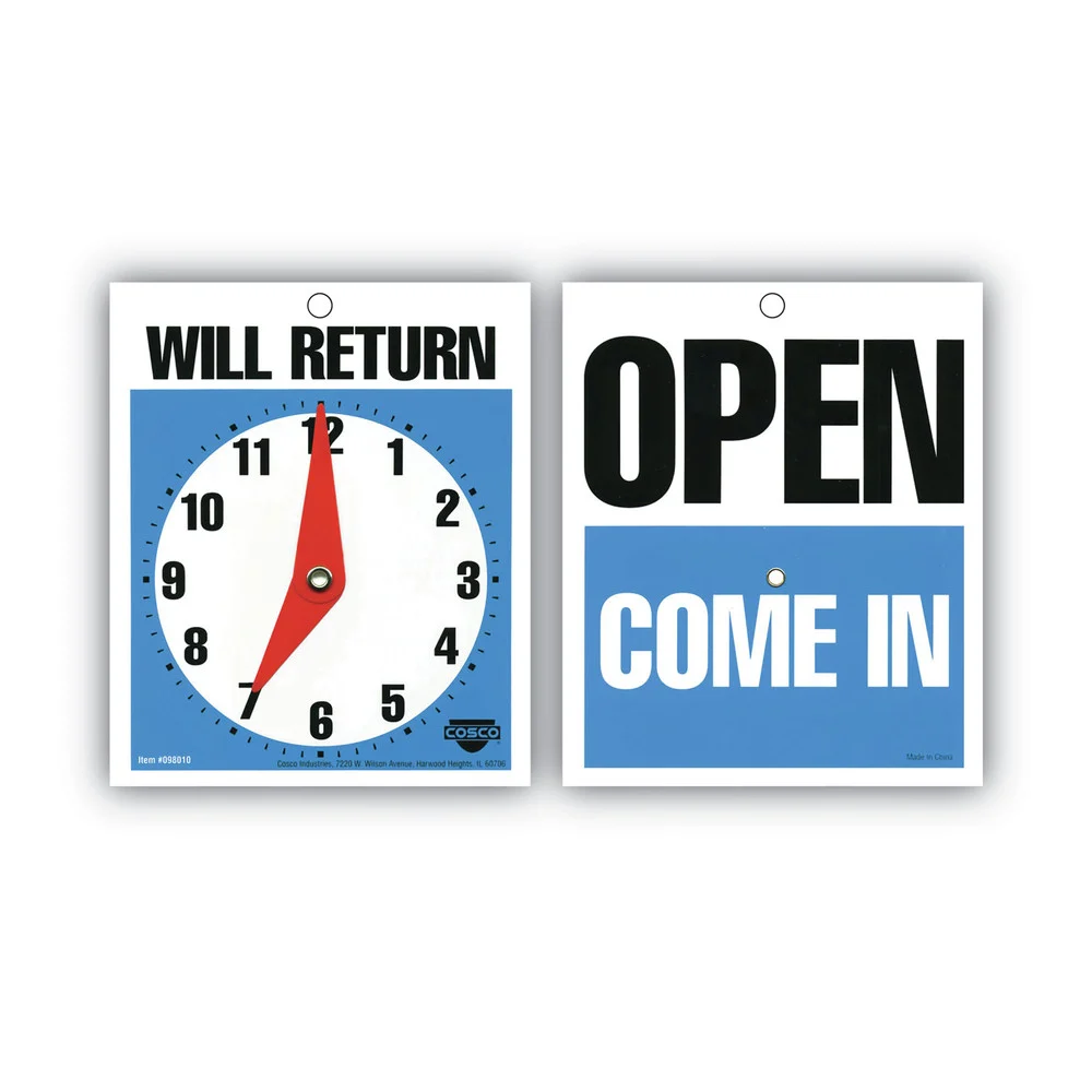 Cosco 5 in. x 6 in. Will Return Later Sign - Blue