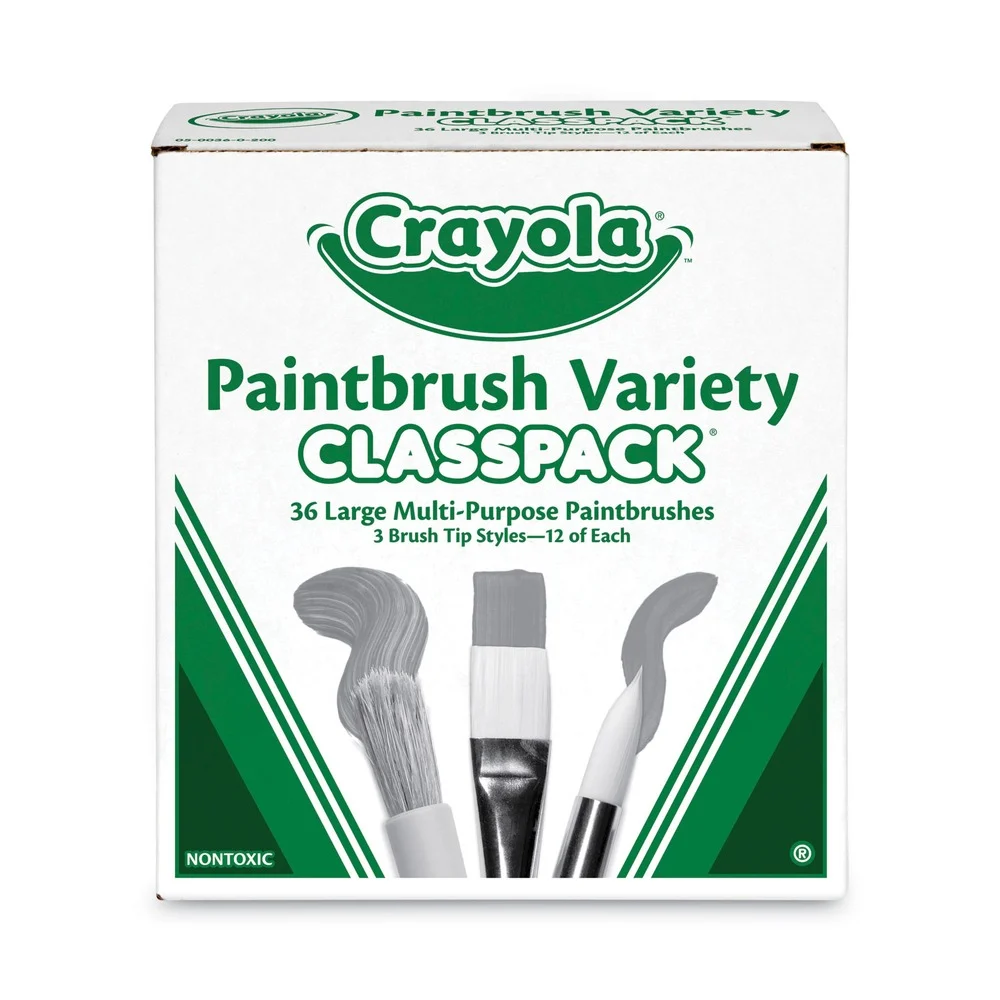 Crayola 50036 Large Variety Paint Brush Classpack (36/Set)