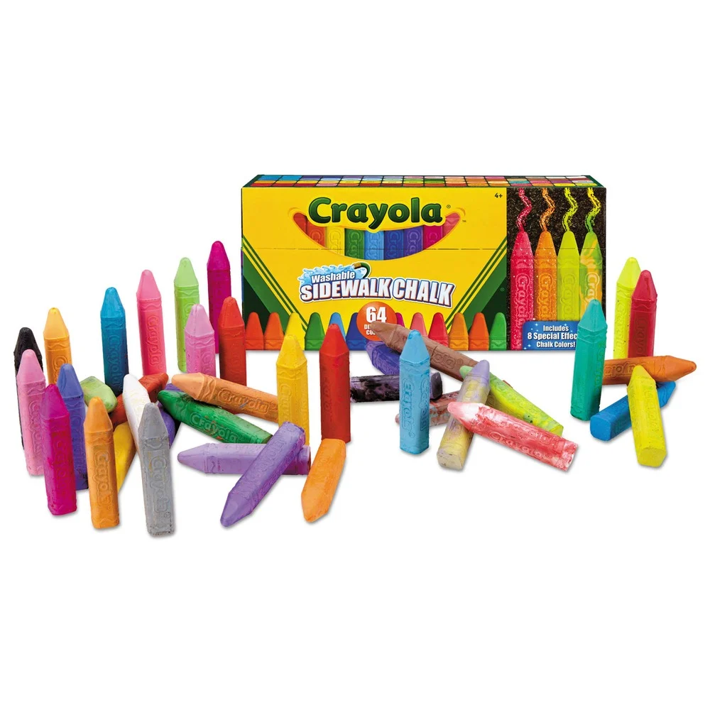 Crayola 4 in. x 0.5 in. Diameter Ultimate Sidewalk Chalk - Assorted Colors (64/Set)