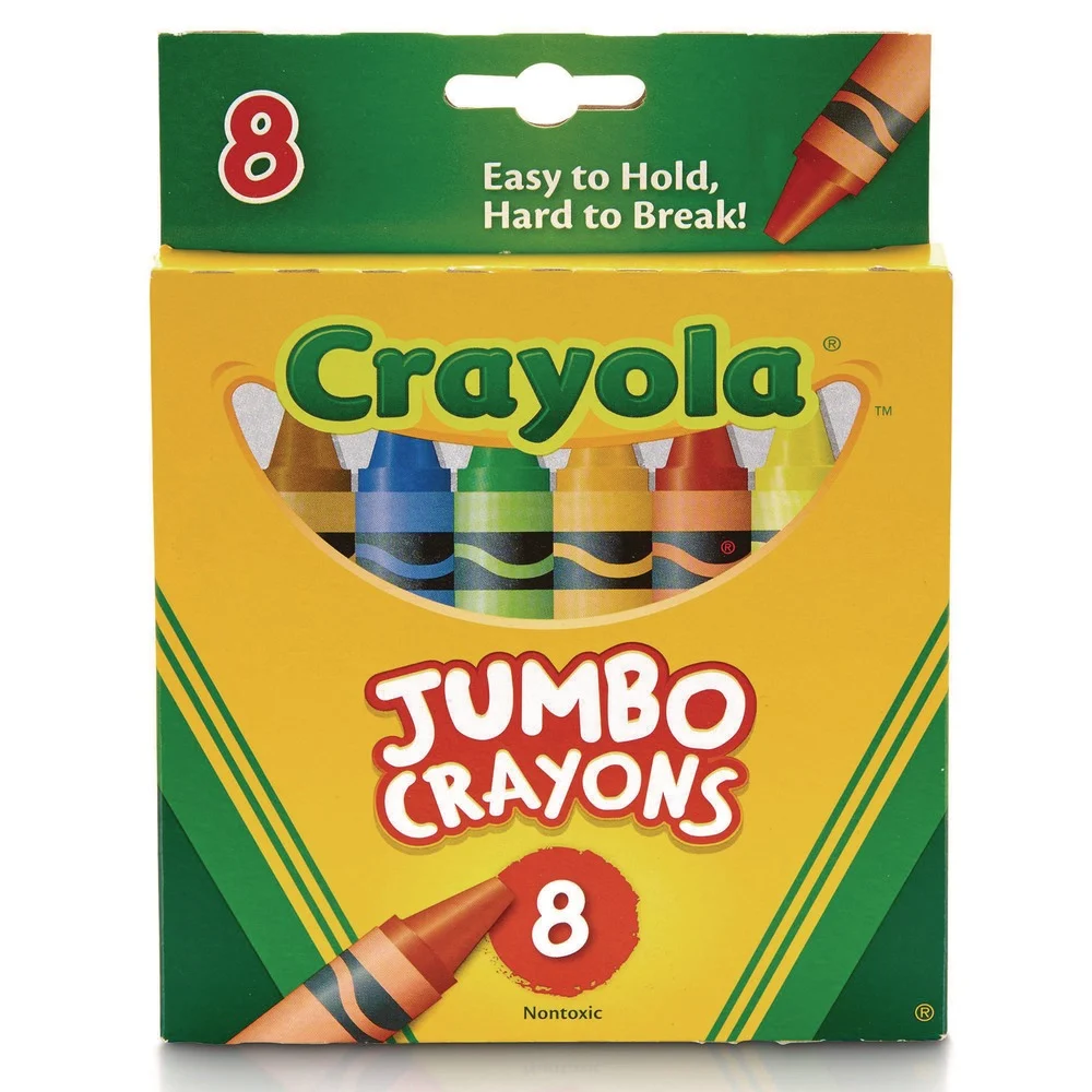 Crayola 52-0389 Jumbo Crayons - Assorted Colors (8/Box)