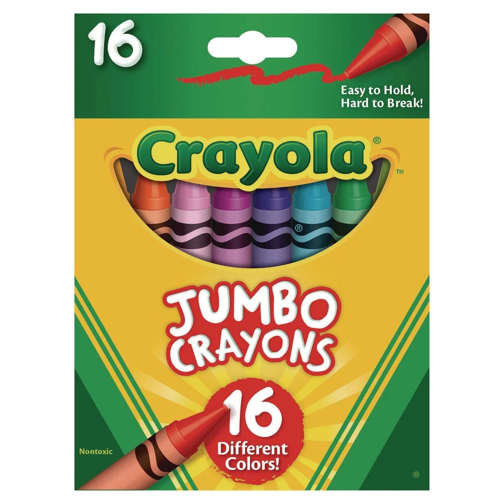 Crayola 52-0390 Jumbo Crayons - Assorted (16/Box)