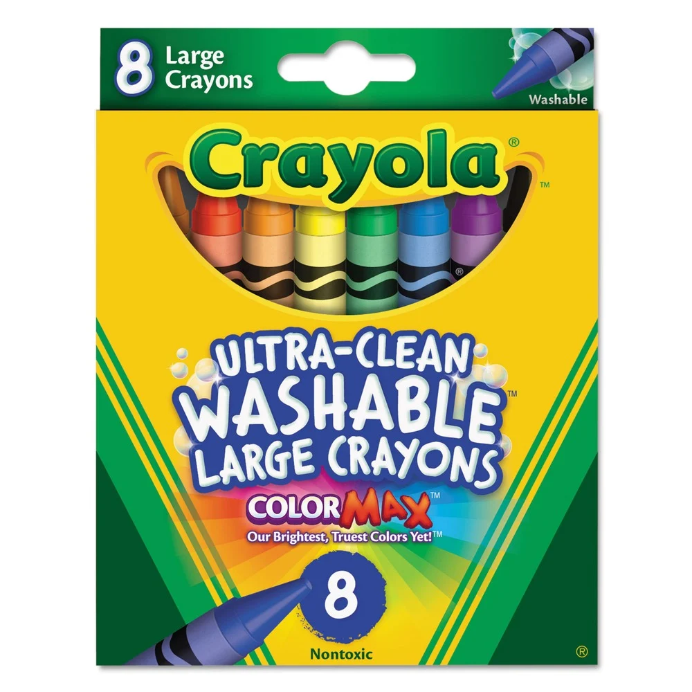 Crayola Ultra-Clean Washable Crayons - Large (8/Box)
