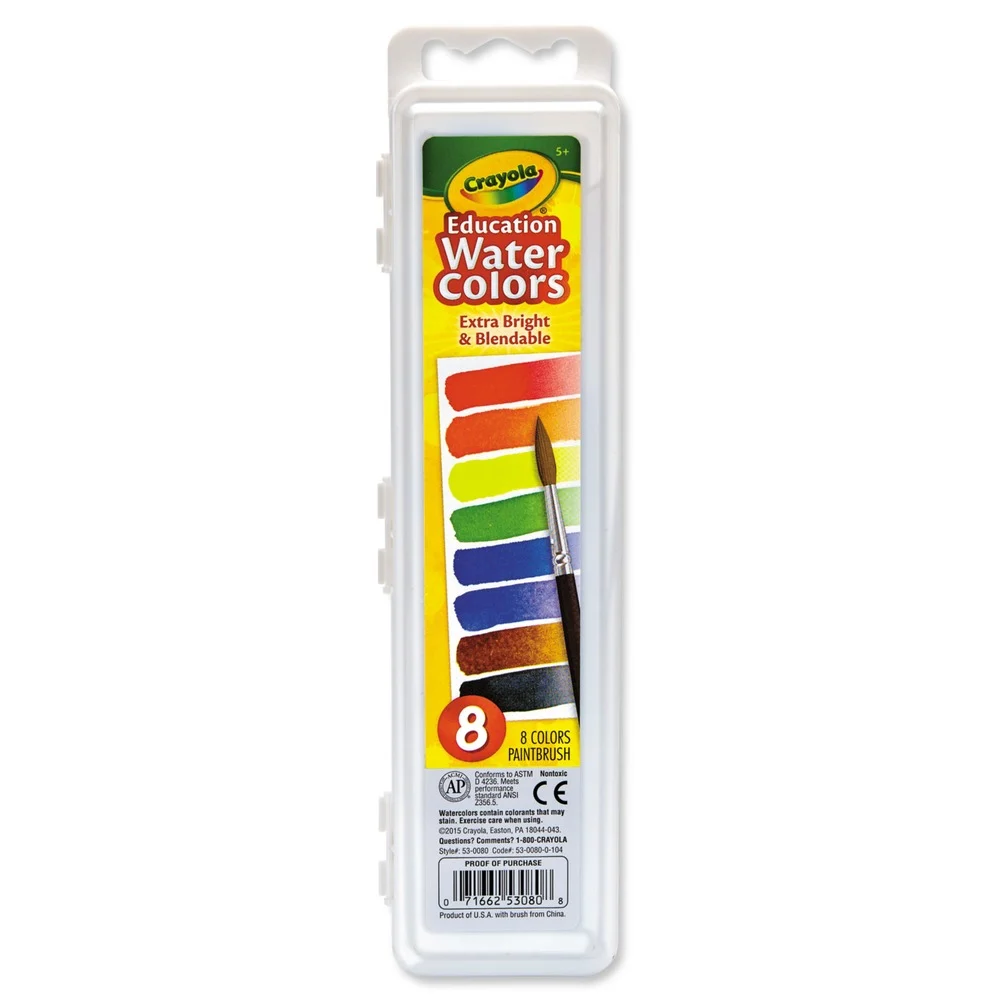 Crayola 53-0080 Palette Tray Watercolors - 8 Assorted Colors
