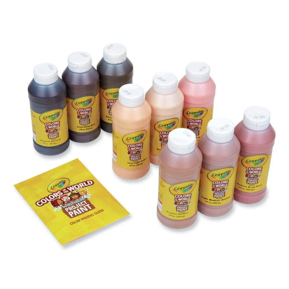 Crayola 54-2314 8 oz. Bottles Colors of the World Washable Paint - 9 Assorted Colors
