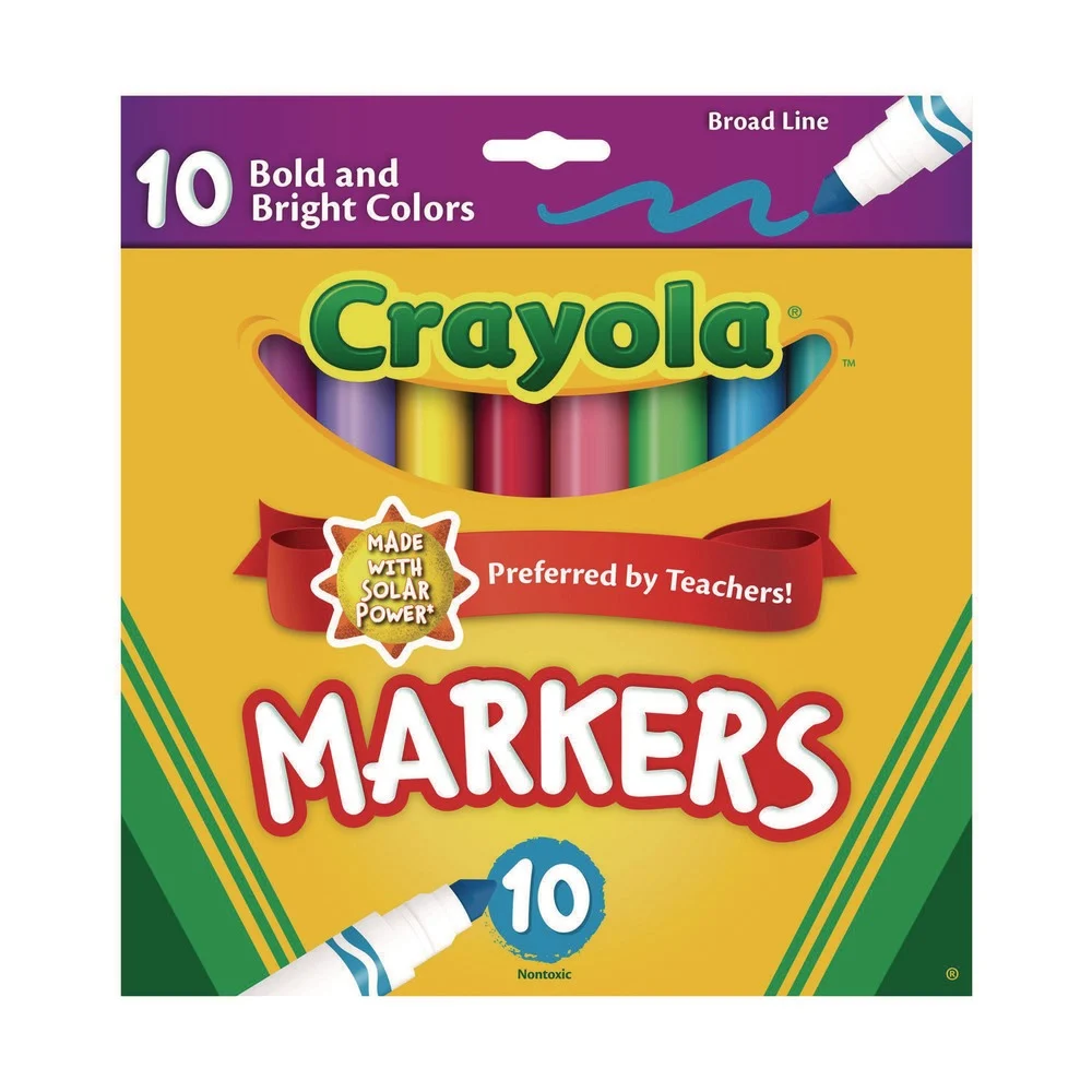 Crayola 58-7725 Broad Bullet Tip Non-Washable Marker - Assorted Tropical Colors