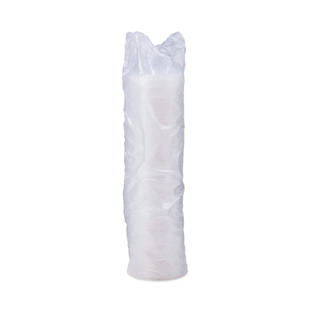 Dart 12FTLS Lift N' Lock Lids for 10 - 14 oz. Cups - Translucent (100/Sleeve, 10 Sleeves/Carton)