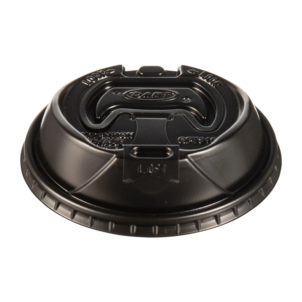 Dart OPT316B Optima Reclosable Lids for Paper Hot Cups fits 10 oz. - 24 oz. Cups - Black (1000/Carton)