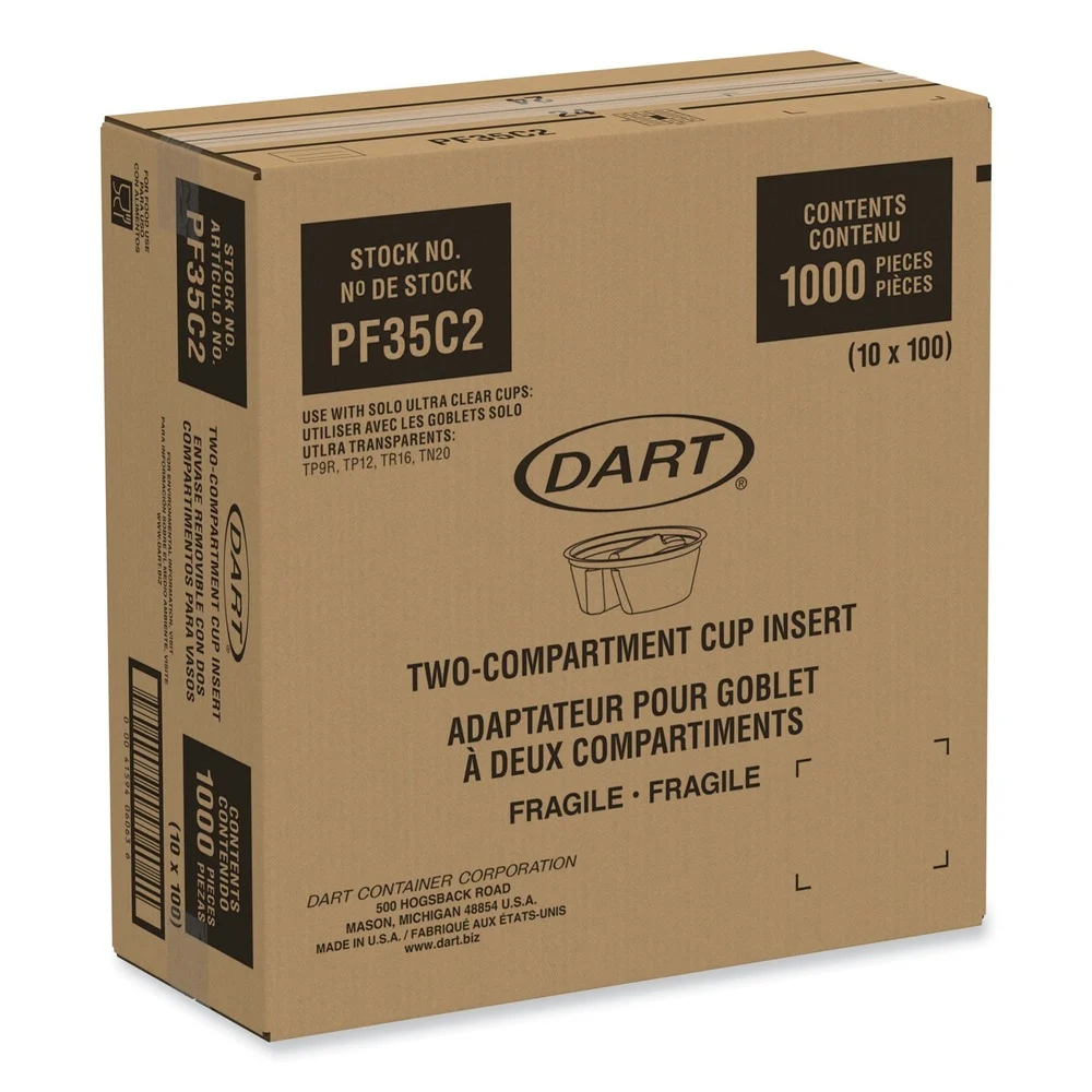 Dart 3.6 in. Diameter x 1.3 in. Height Plastic Cup Insert - Clear (1000/Carton)
