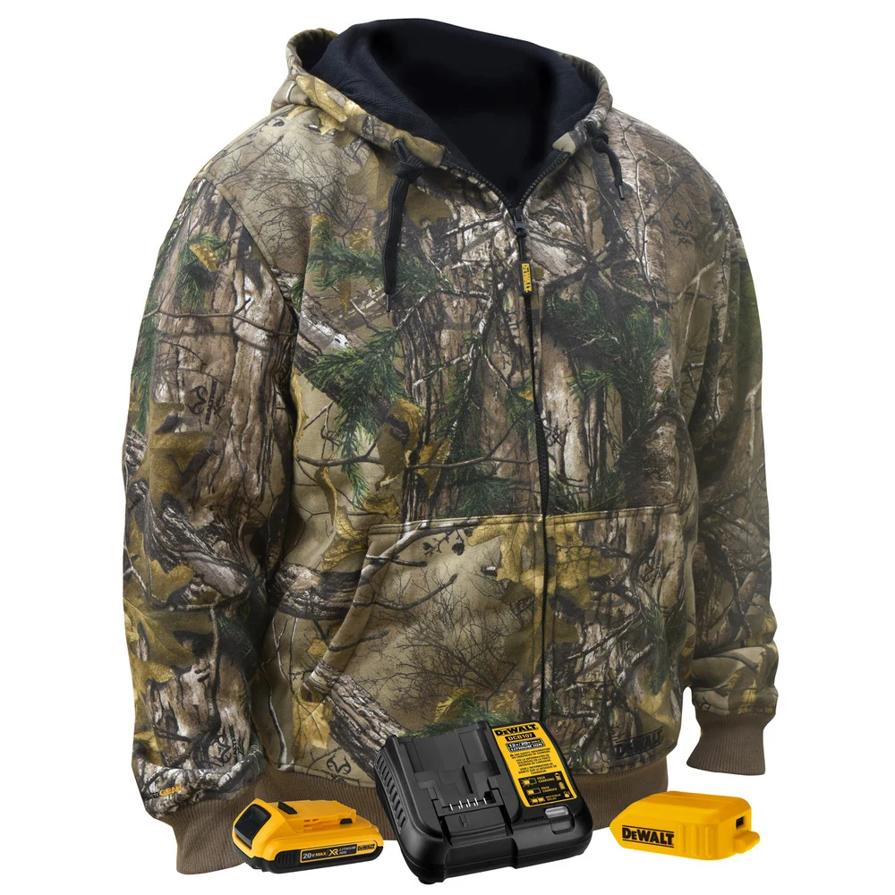 Dewalt 20V MAX REALTREE XTRA Lithium-Ion Heated Hoodie Sweatshirt Kit - Triple Extra Large, Camouflage (2 Ah) - DCHJ074D1-3X