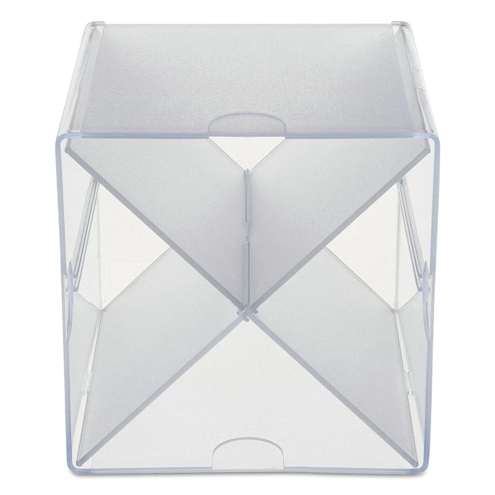 Deflecto 6 in. x 7.2 in. x 6 in. 4 Compartments X Divider Stackable Plastic Cube Organizer - Clear