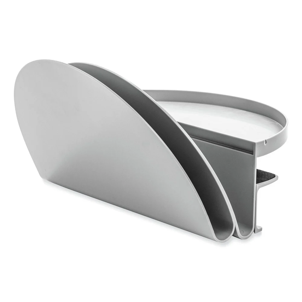 Deflecto 12 x 9.69 x 7.11 Standing Letter Size Desk File Organizer - Gray