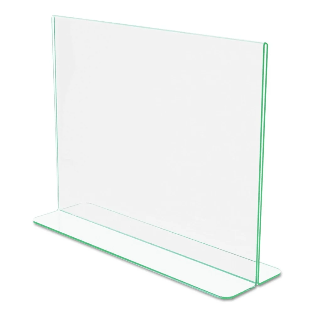 Deflecto Superior Image 11 in. x 8.5 in. Insert Premium Green Edge Sign Holders - Clear/Green