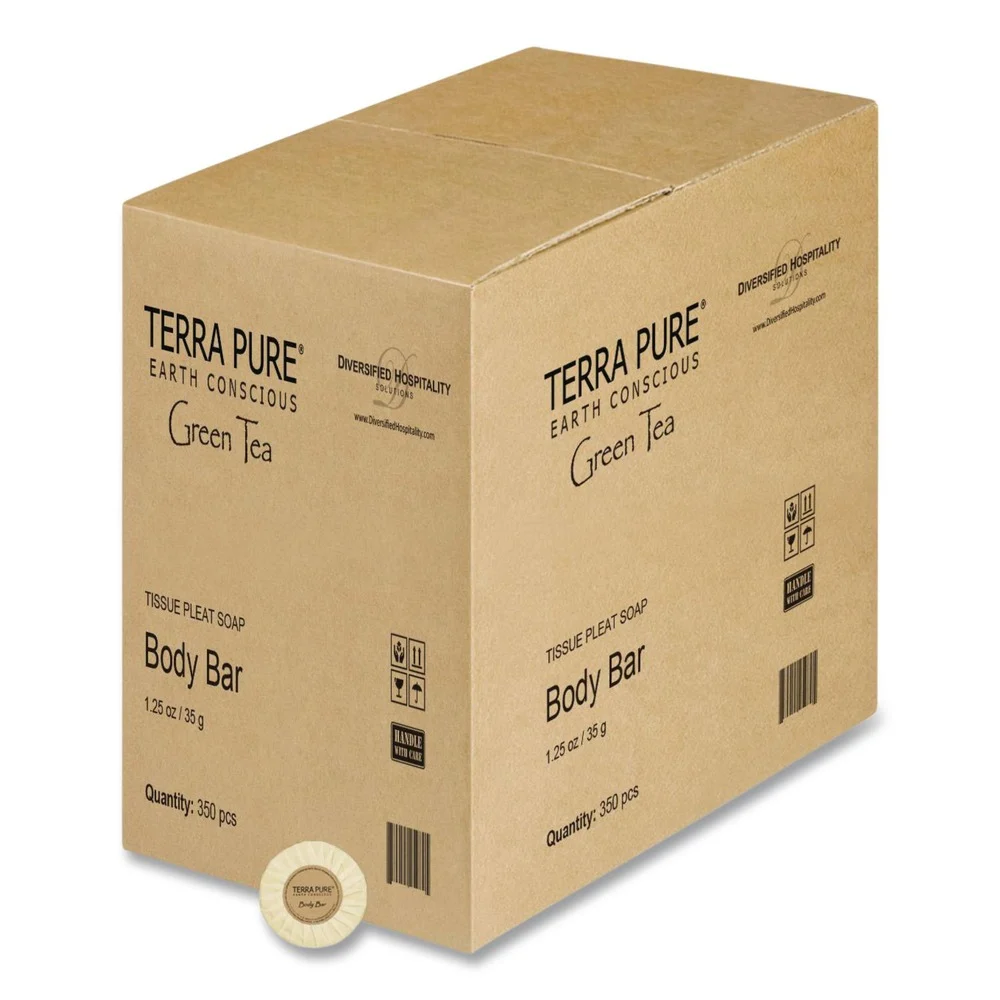 Diversified Hospitality Solutions Terra Pure 1.25 oz Cleansing Bar - Green Tea Lemongrass (350/Carton)