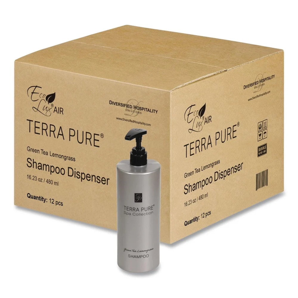 Diversified Hospitality Solutions Terra Pure 16.23 oz Shampoo - Green Tea Lemongrass (12/Carton)