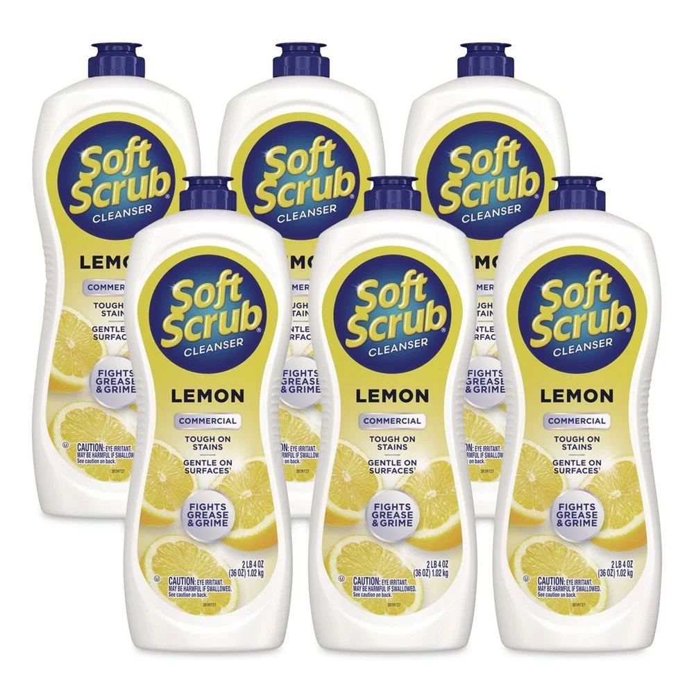 Soft Scrub 23400 15020 36 oz. Bottle All Purpose Cleanser - Lemon Scent (6/Carton)