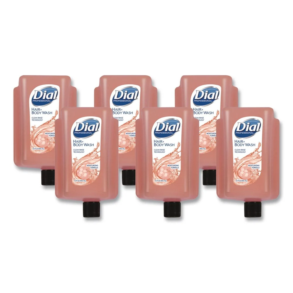 Dial Professional 15 oz Hair and Body Wash Refill for Versa Dispenser - Neutral Scent (6/Carton)