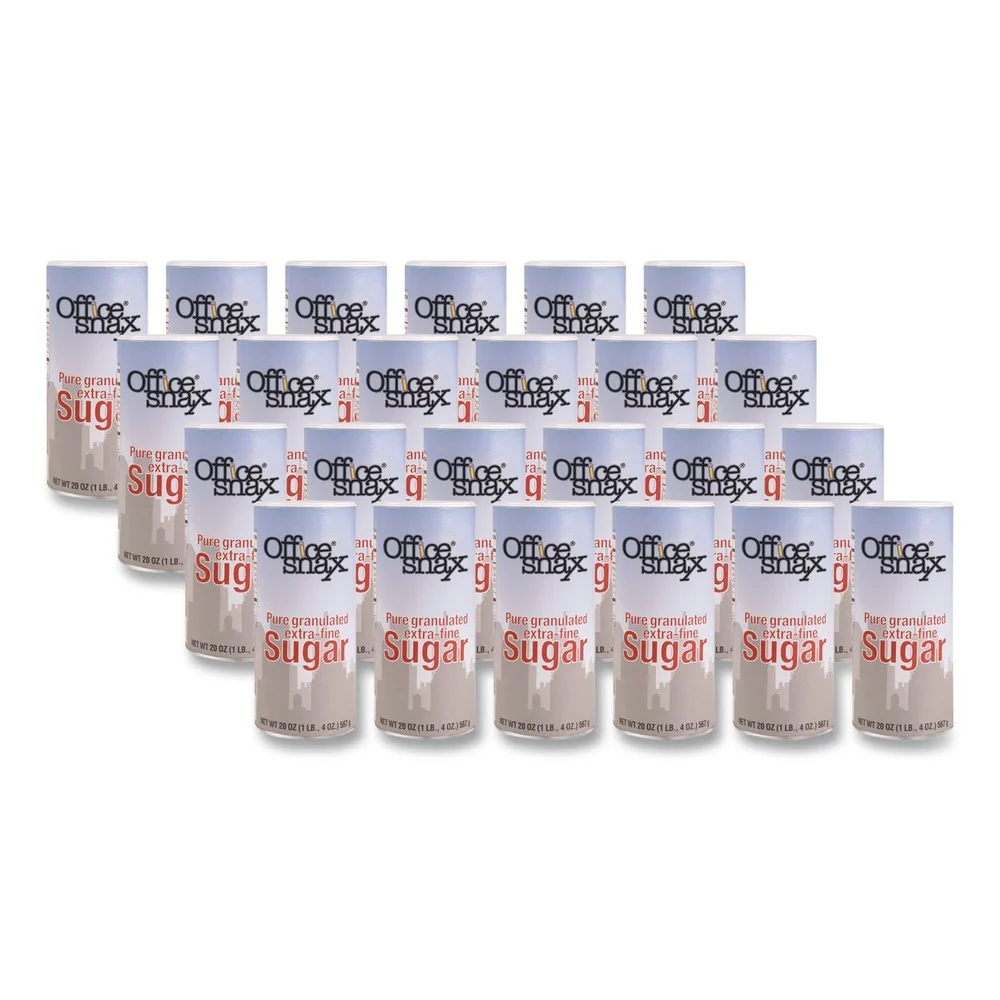 Office Snax 00019CT 20 oz. Reclosable Canister Of Sugar (24/Carton)