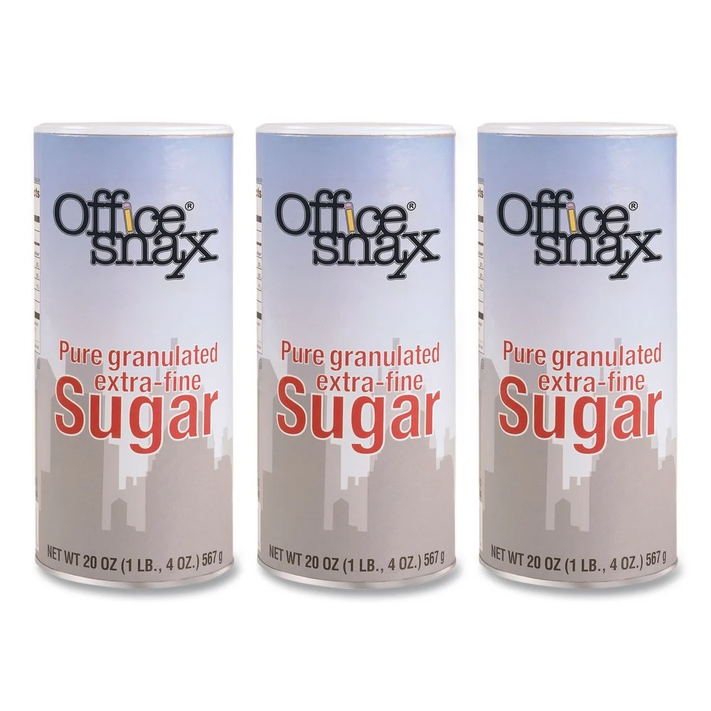 Office Snax OFX00019G 20 oz Reclosable Canister of Sugar (3/Pack)