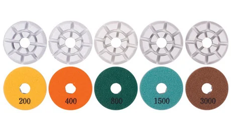 Diamond Vantage 3" White Resin Polishing Pad, Dry, Tan Backing, 100 Grit