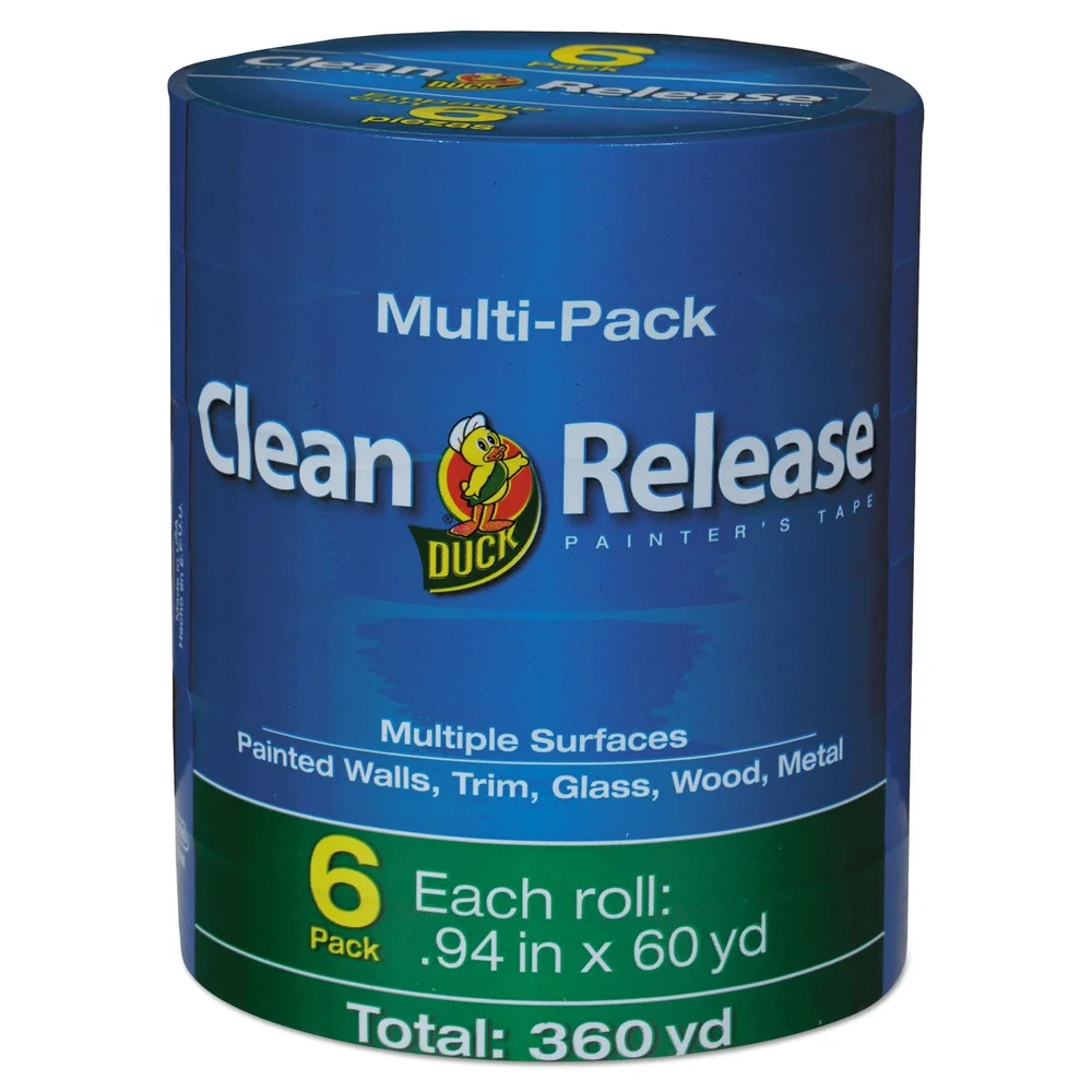 Duck 240459 Clean Release 0.94 in. x 60 yards 3 in. Core Painter's Tape - Blue (6/Pack)