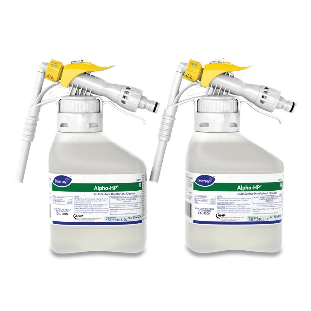 Diversey Care Alpha-Hp Multi-Surface 1.5 L Disinfectant Cleaner - Citrus Scent (2/Carton)