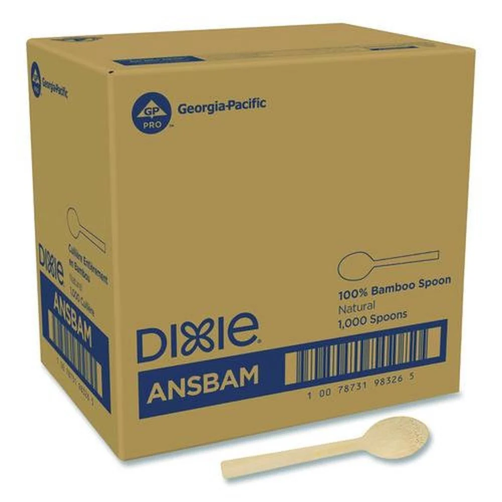 Dixie ANSBAM Mediumweight Bamboo Paper Spoon - Light Golden (1000/Carton)