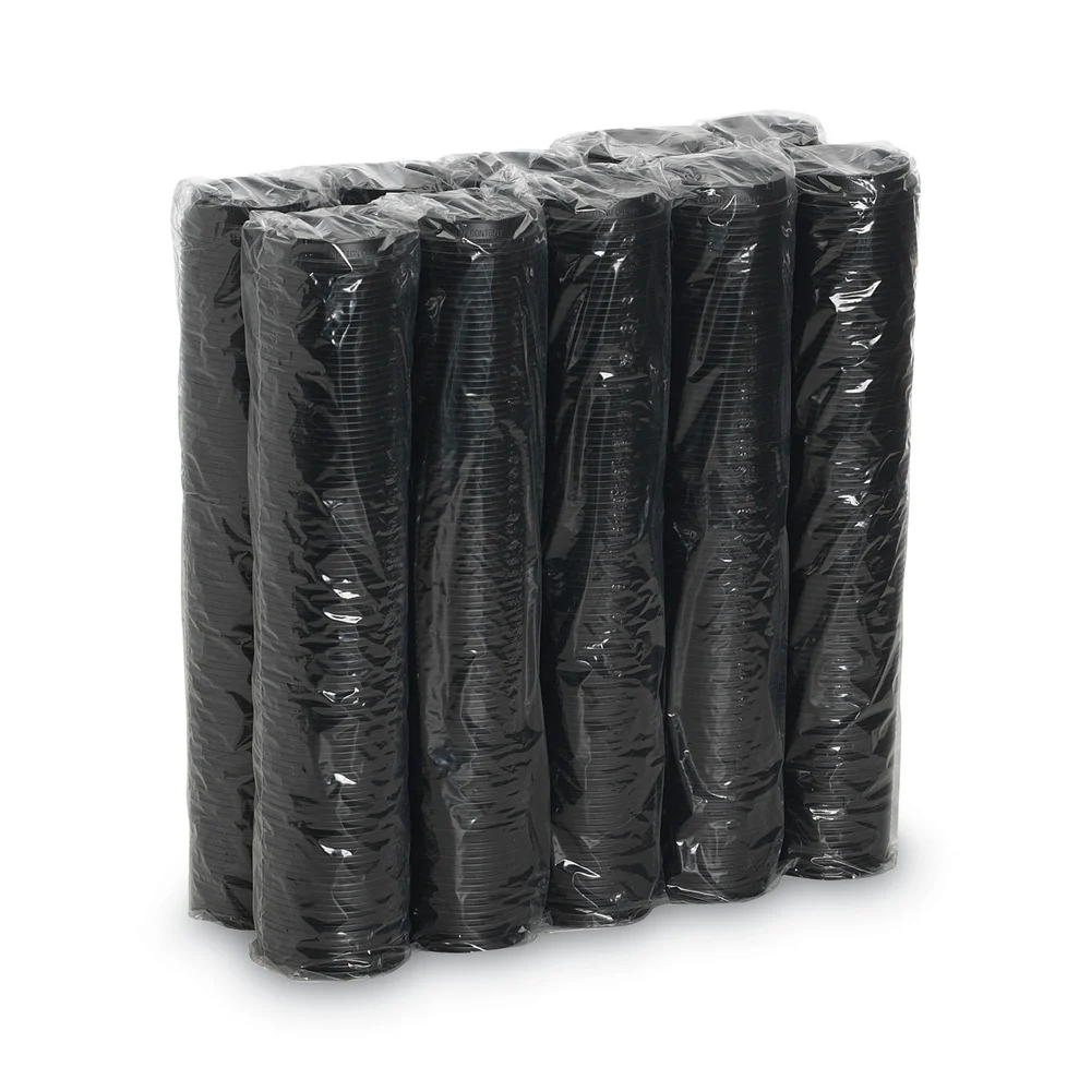 Dixie 10 oz. - 20 oz. Cups Drink-Thru Plastic Lids - Black (1000/Carton)