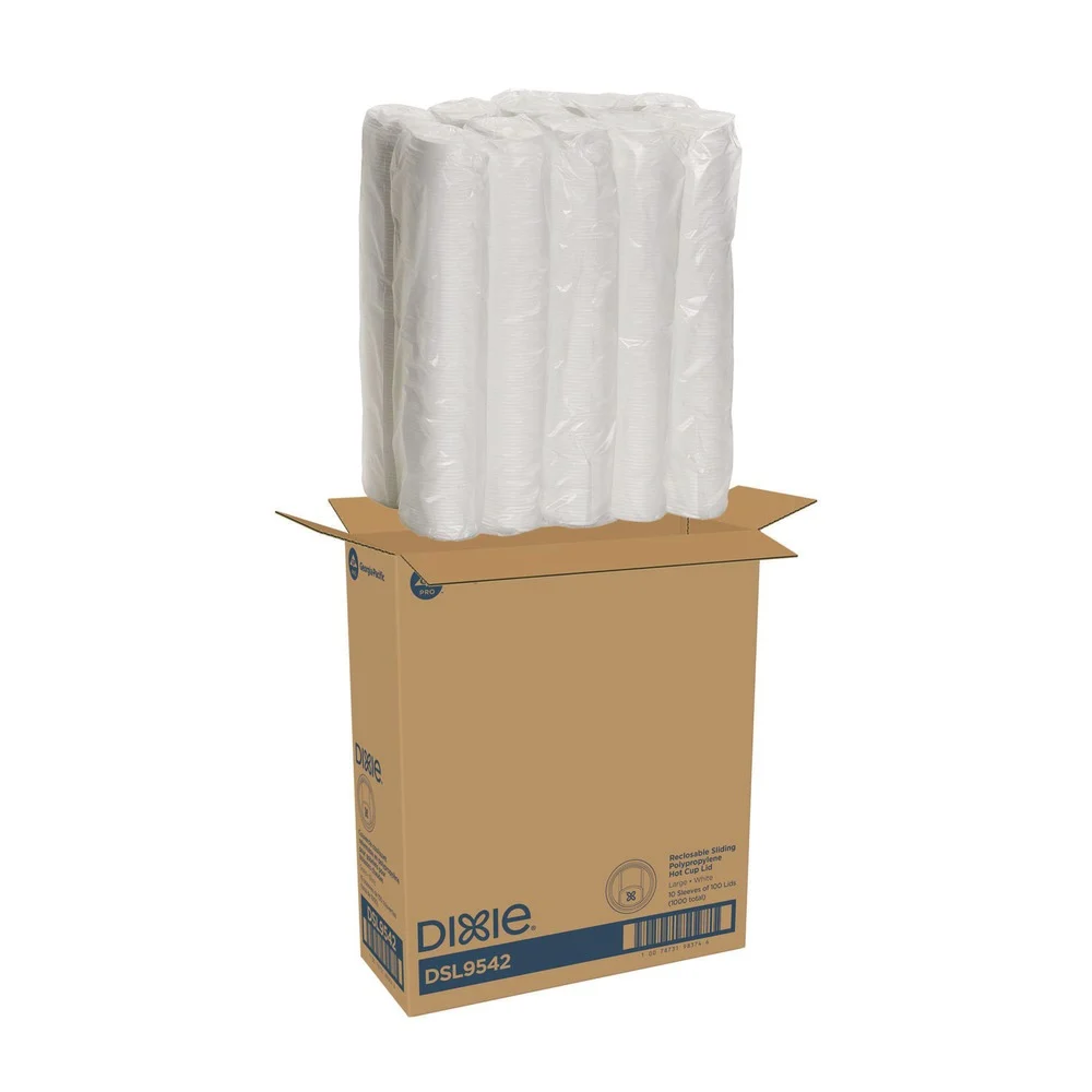 Dixie Smart Top Plastic Reclosable Lids for 10 oz to 20 oz Hot Cups - White (1000/Carton)