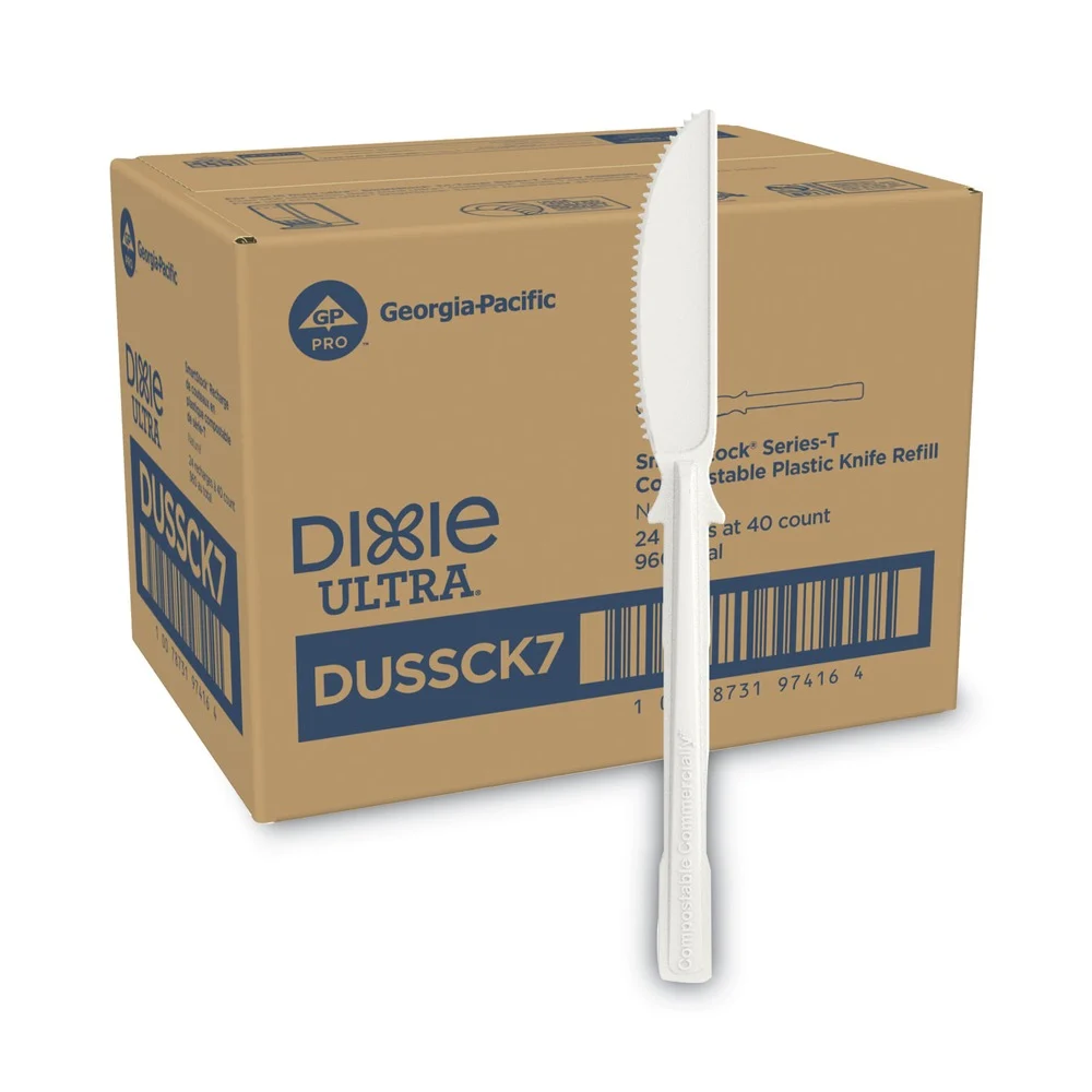 Dixie DUSSCK7 SmartStock Tri-Tower Heavyweight Plastic Dispensing Knife - Natural (960/Carton)