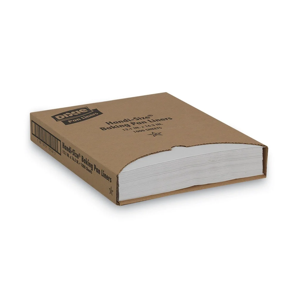 Dixie 12.2 in. x 16.38 in. Greaseproof Liftoff Pan Liners - White (1000/Carton)