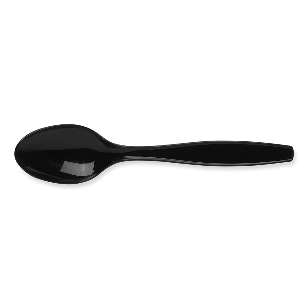 Dixie Individually Wrapped Heavyweight Teaspoons - Black (1000/Carton)