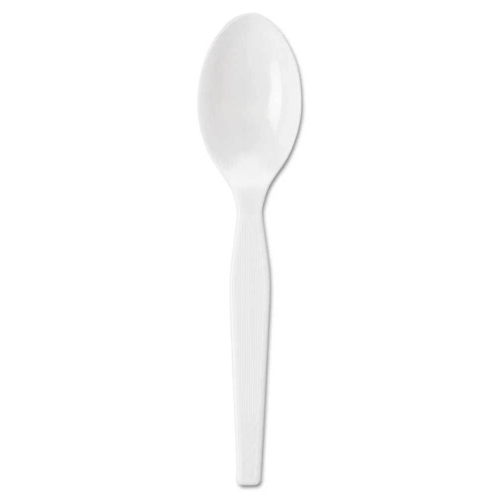 Dixie TM23C7 Individually Wrapped Mediumweight Polystyrene Cutlery Teaspoons - White (1000/Carton)