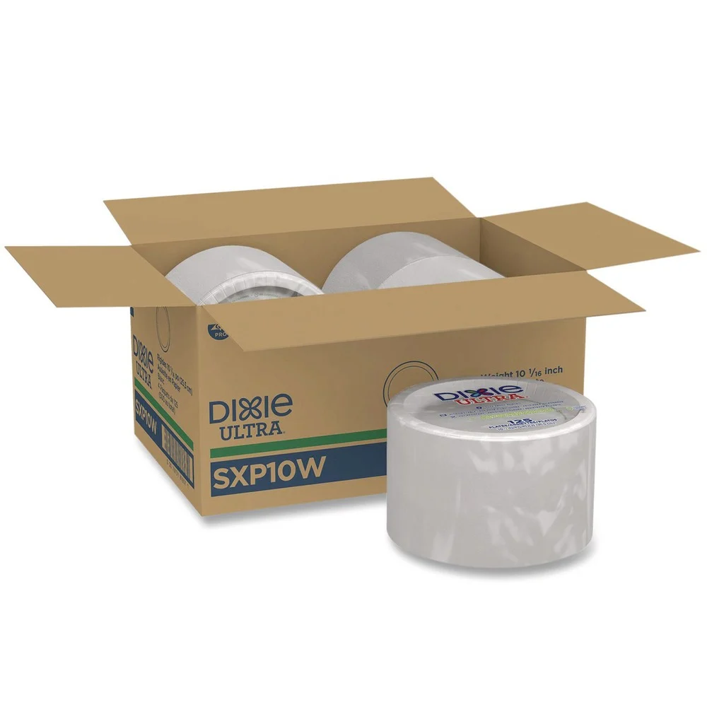 Dixie Ultra 10 in. Diameter Heavy-Weight Paper Plates - White (4/Carton)