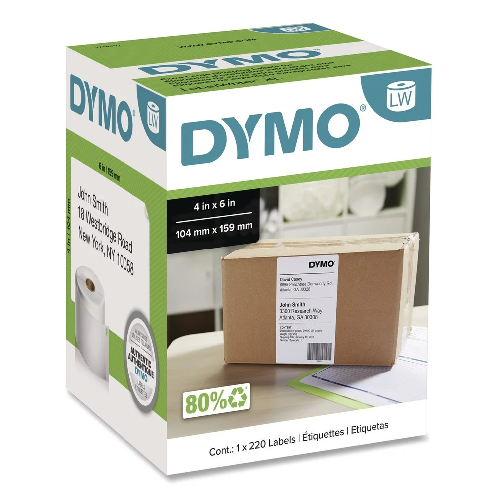 DYMO LabelWriter 4 in. x 6 in. Shipping Labels - White (1-Roll)