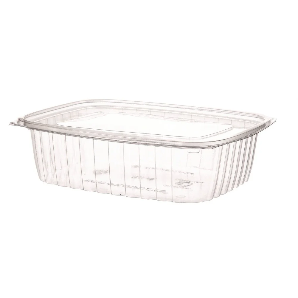 Eco-Products EP-RC48 8 in. x 6 in. x 2 in. 48 oz. Renewable and Compostable Rectangular Plastic Deli Containers - Clear (200/Carton)