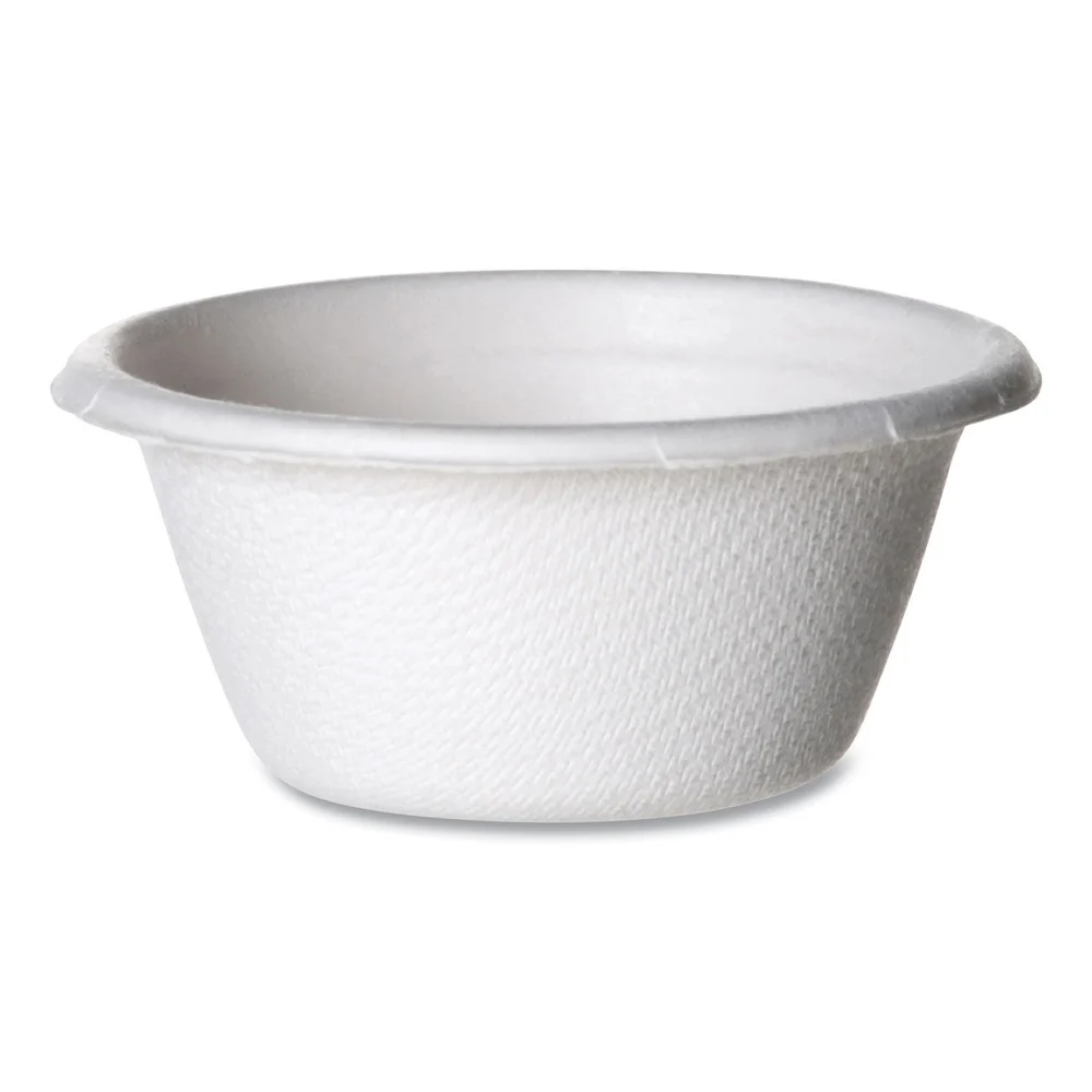 Eco-Products 2 oz Molded Fiber Sugarcane Portion Cups - White (2500/Carton)