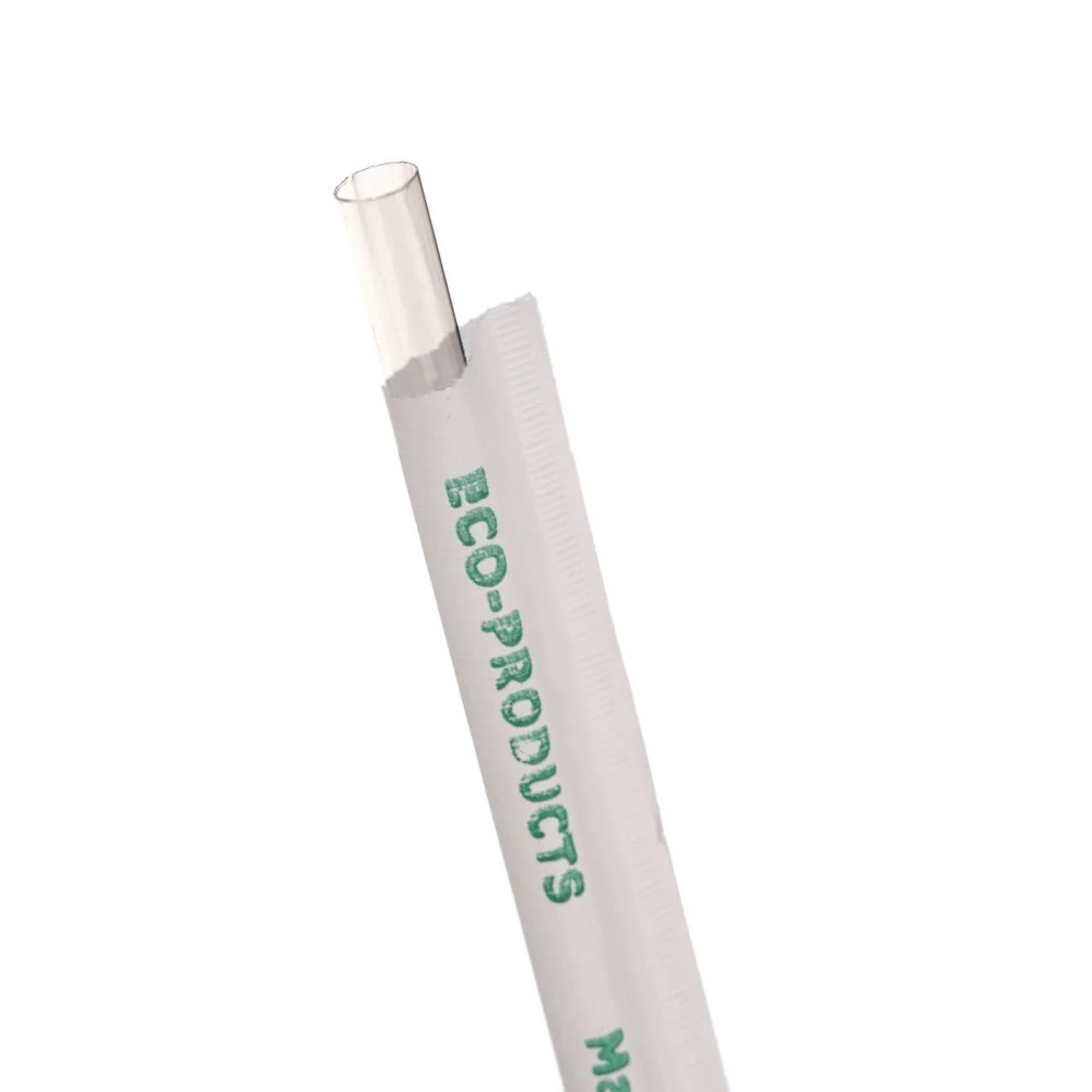 Eco-Products 7.75 in. PLA Wrapped Straw - Clear (9600/Carton)